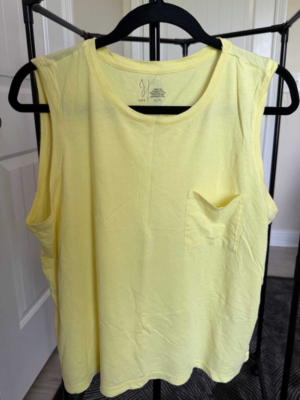 Joie Yellow Sleeveless Pocket Tank